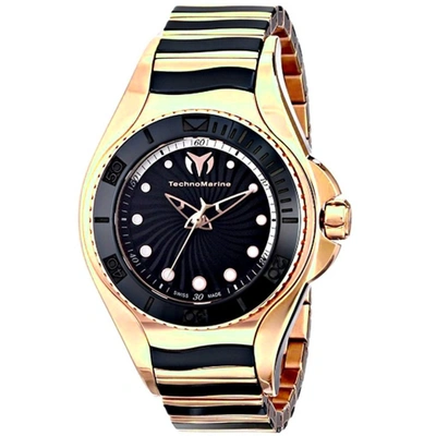 Shop Technomarine Women's Manta Black Dial Watch In Gold
