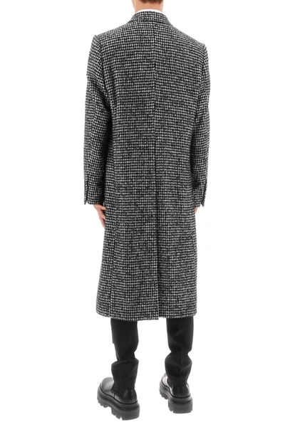 Shop Dolce & Gabbana Re Edition Coat In Houndstooth Wool