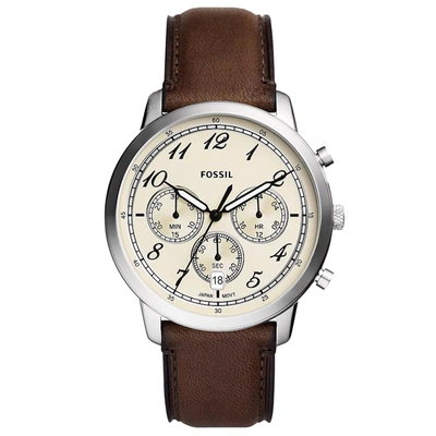 Shop Fossil Men's Neutra Cream Dial Watch In Silver