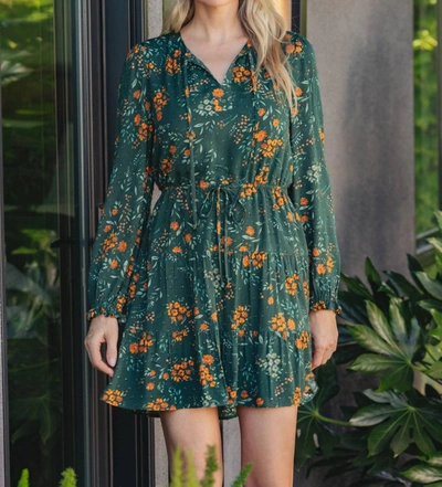 Shop Daniel Rainn Elodie Floral Tiered Dress In Green