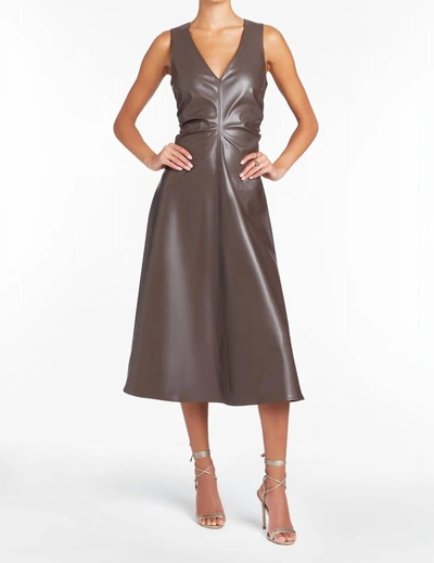Shop Amanda Uprichard Sabal Dress In Faux Leather In Cocoa In Brown
