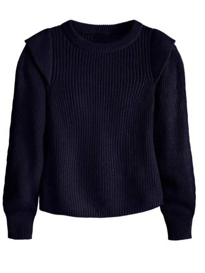 Shop 525 America Pullover Shoulder Detail Sweater In True Navy In Blue