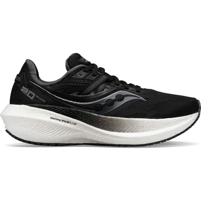 Shop Saucony Men's Triumph 20 Running Shoes - Medium Width In Black/white In Multi
