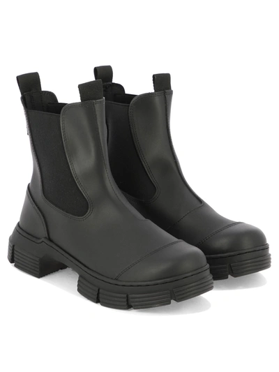 Shop Ganni City Recycled Rubber Ankle Boots