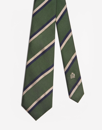 Shop Dunhill Silk Regimental Woven Tie 8cm In Green