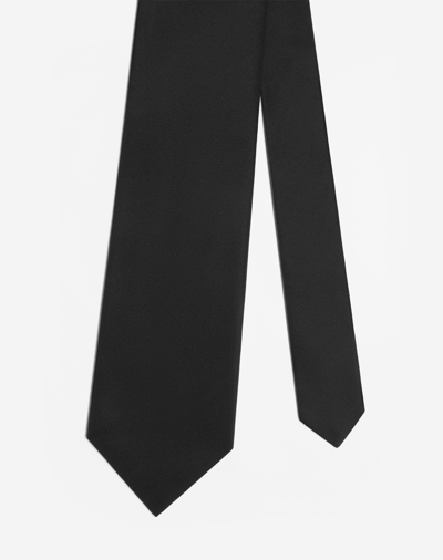 Shop Dunhill Silk Faille Woven Tie In Black