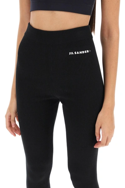 Shop Jil Sander Rib Knit Leggings