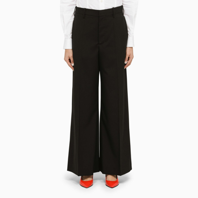 Shop Marni Black Wool Palazzo Trousers