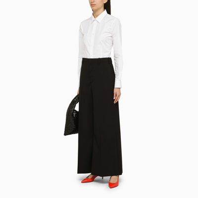 Shop Marni Black Wool Palazzo Trousers