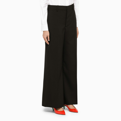 Shop Marni Black Wool Palazzo Trousers