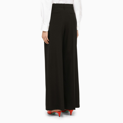 Shop Marni Black Wool Palazzo Trousers