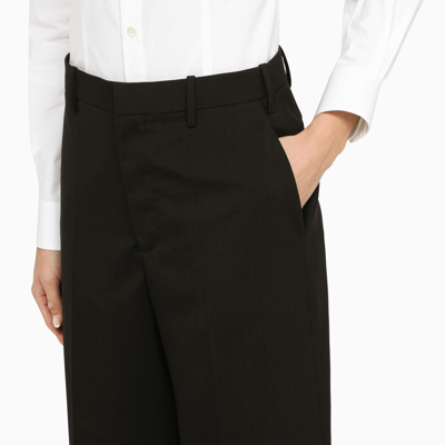 Shop Marni Black Wool Palazzo Trousers