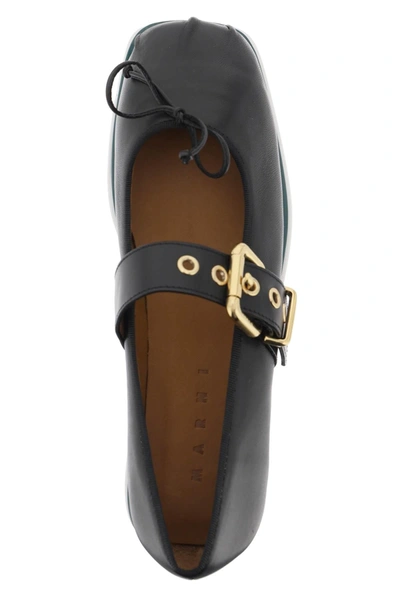 Shop Marni Nappa Leather Mary Jane With Notched Sole