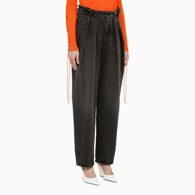 Off-white Black Washed Balloon Jeans In Black