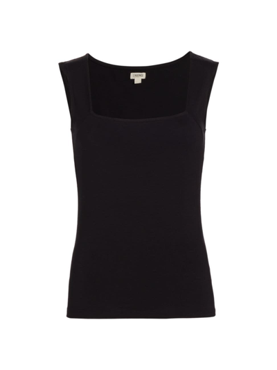 Shop L Agence Women's Kaeli Jersey Squareneck Top In Black