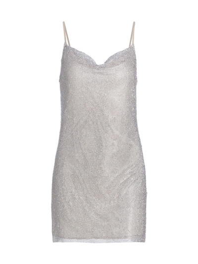 Shop L Agence Women's Benson Chainmail Minidress In Silver Crystal