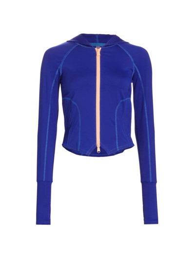 Shop Fp Movement Women's Playin For Keeps Zip Jacket In Sapphire Skies Combo