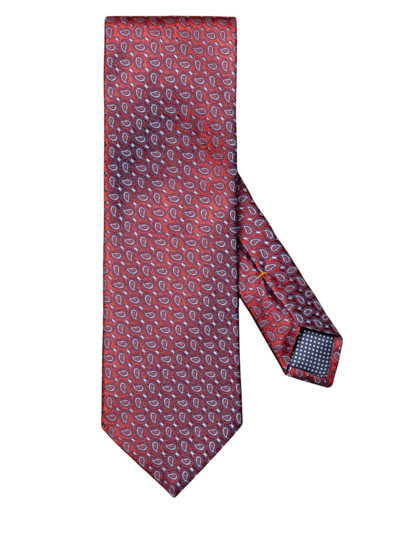 Shop Eton Men's Paisley Silk Tie In Red