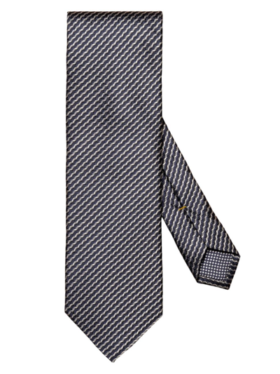 Shop Eton Men's Striped Silk Tie In Navy