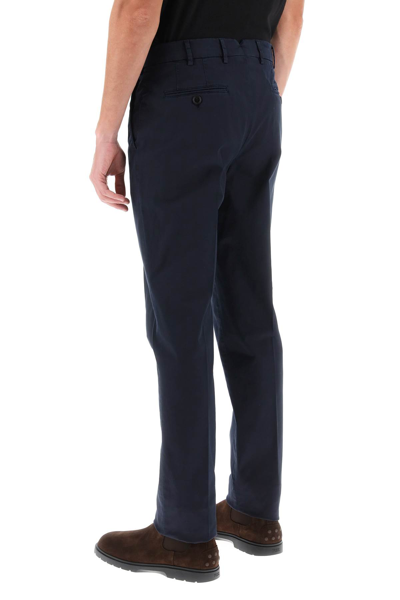 Shop Brunello Cucinelli Italian Fit Pants In American Pima Cotton In Navy (blue)