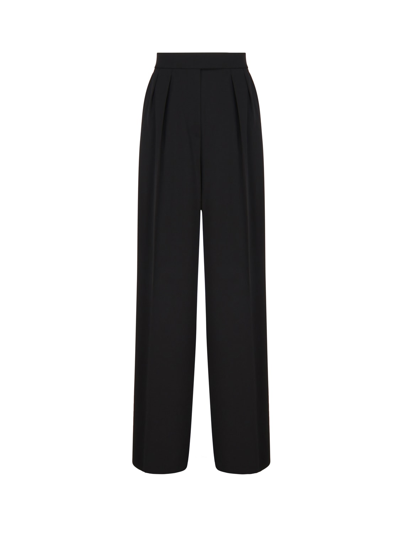 Shop Max Mara Mens Trousers In Stretch Wool In Black