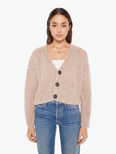 Shop Maiami Curly Alpaca Shorts Cardigan Powder Sweater In Pink - Size M/l