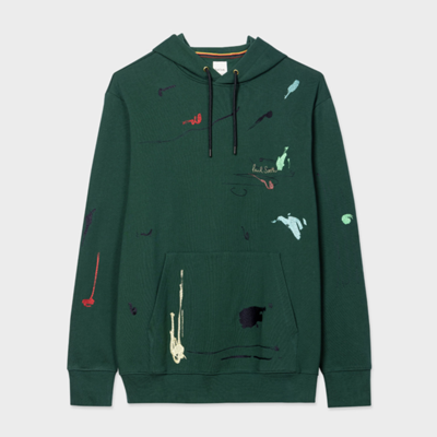 Shop Paul Smith Mens Ink Mark Embroidered Hoody In Greens
