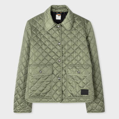 Shop Paul Smith Womens Quilted Jacket In Greens