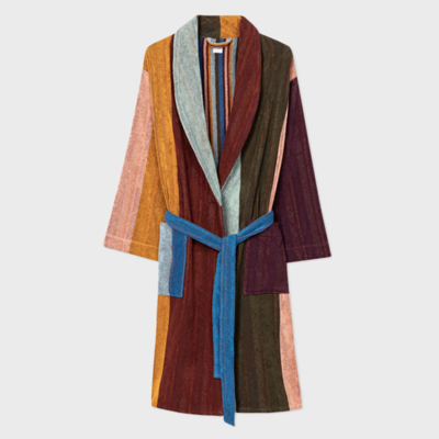 Shop Paul Smith 'artist Stripe' Towelling Dressing Gown Multicolour