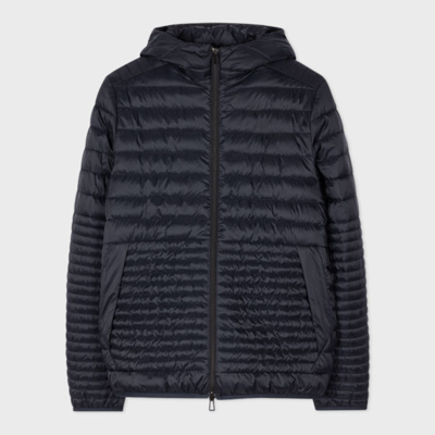 Shop Ps By Paul Smith Mens Fibre Down Padded Coat In Dark Navy