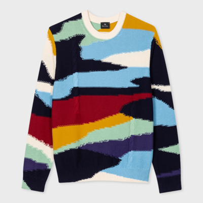 Shop Ps By Paul Smith Multicolour Cotton 'plains' Sweater