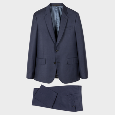 Shop Paul Smith The Soho - Tailored-fit Navy Sharkskin Suit Blue