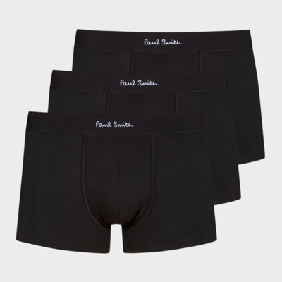 Paul Smith Three-pack Black Logo Boxer Briefs In Black
