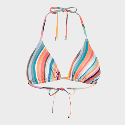 Shop Paul Smith 'swirl' Triangle Bikini Top Multicolour