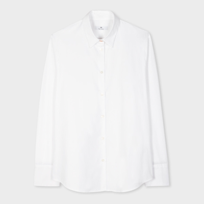 Shop Paul Smith Women's White Cotton 'spray Swirl' Cuff Shirt