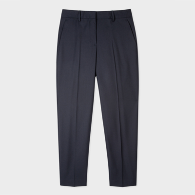 Shop Paul Smith A Suit To Travel In - Women's Navy Tapered-fit Wool Trousers Blue In Blues