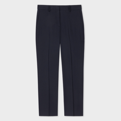 Shop Paul Smith A Suit To Travel In - Women's Slim-fit Navy Wool Trousers Blue In Blues