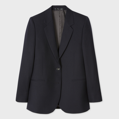 Shop Paul Smith A Suit To Travel In - Women's Dark Navy Two-button Wool Blazer Blue In Blues