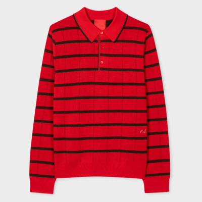 Shop Paul Smith Mens Ls Polo Commission In Reds