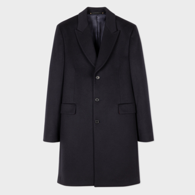 Shop Paul Smith Navy Wool-cashmere Epsom Coat Blue In Blues