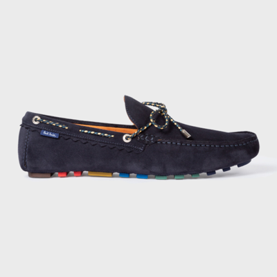 Shop Paul Smith Navy Suede 'springfield' Loafers Blue In Blues