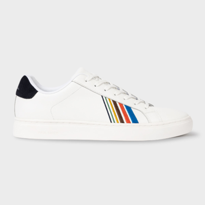 Shop Ps By Paul Smith White Leather 'sports Stripe' 'rex' Trainers In Whites