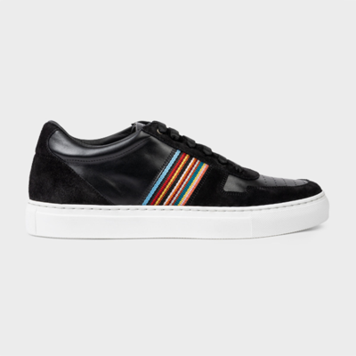 Shop Paul Smith Black Leather 'signature Stripe' 'fermi' Trainers