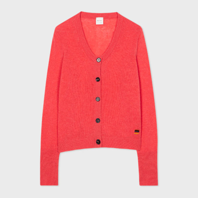 Shop Paul Smith Womens Knitted Cardigan Button Thru In Coral
