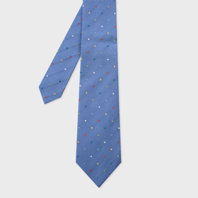 Shop Paul Smith Men Tie Mini Multi Spot In Blues