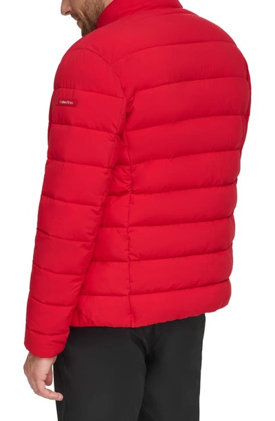 Shop Calvin Klein Stretch Puffer Jacket In Deep Red