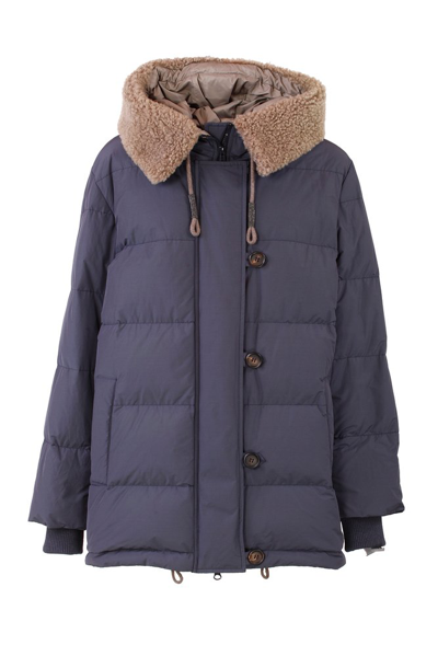 Shop Brunello Cucinelli Drawstring Quilted Puffer Jacket In Blue