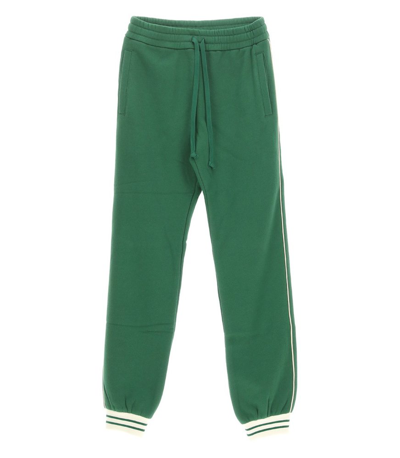 Shop Gucci Logo Printed Sweatpants In Green
