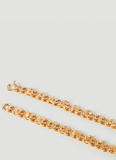 Shop Balenciaga Men Chain Logo Necklace In Gold