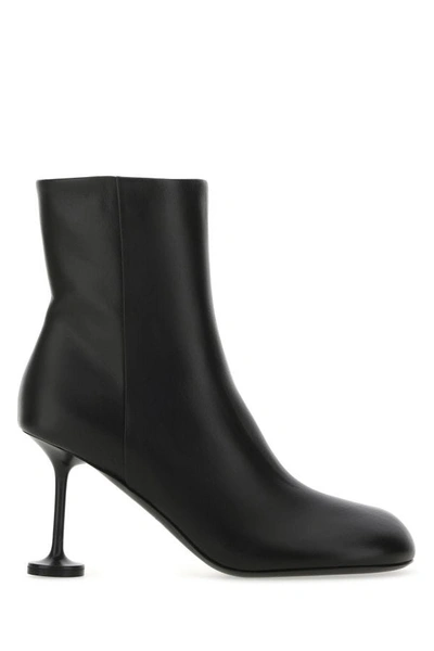 Shop Balenciaga Woman Black Leather Lady Ankle Boots